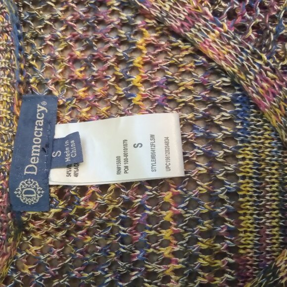 Democracy Crochet Knit Boho Poncho Top - Picture 5 of 6